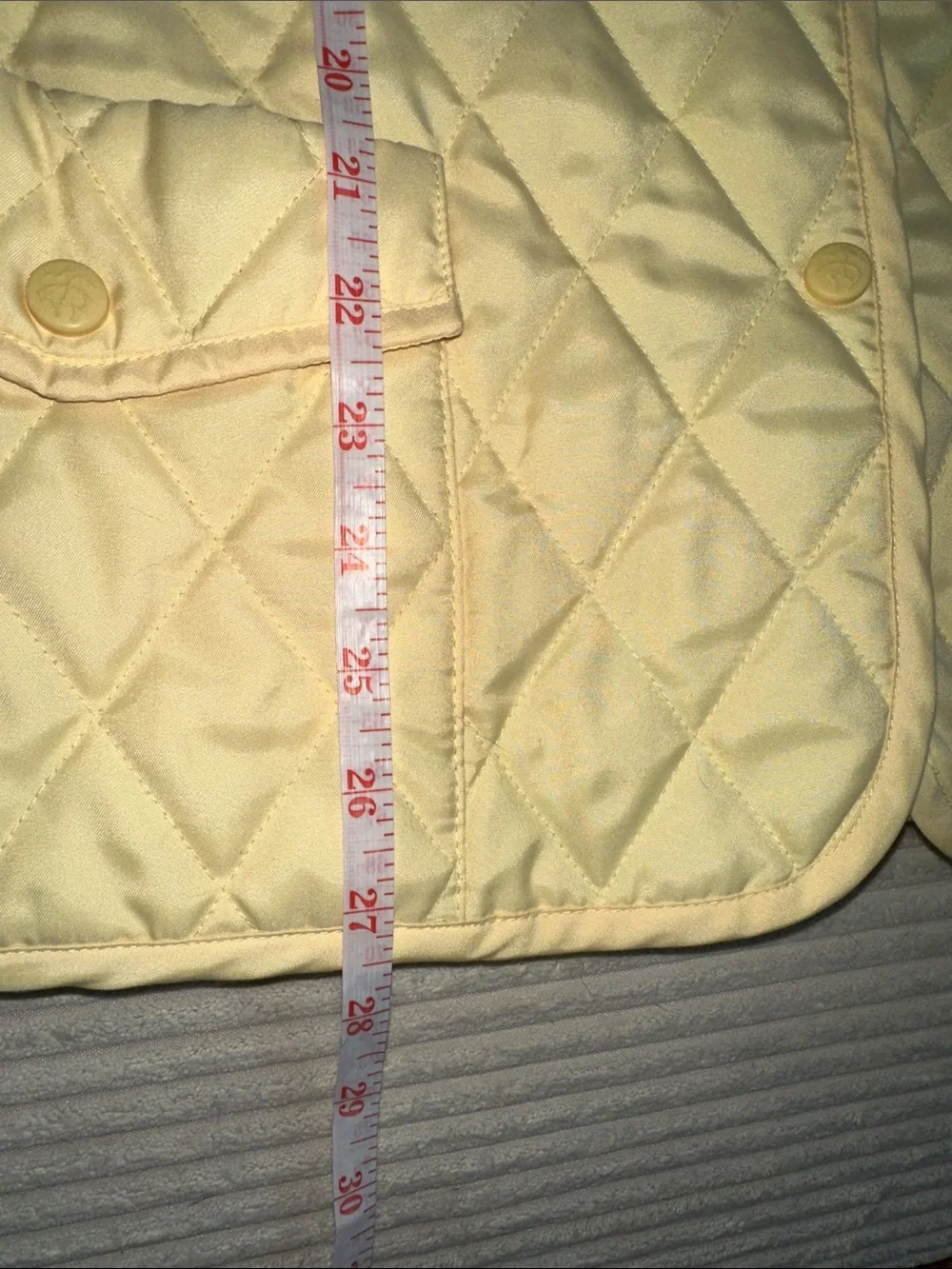 Brooks Brothers Women’s Diamond Quilted Barn Jacket - Pale Yellow/ Plaid Lining